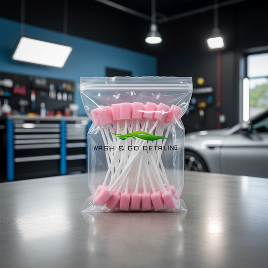 DETAILING SWABS in clear plastic ziplock bag with logo